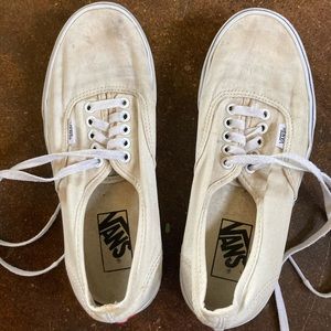 Off-white cream Vans Authentics, plimsoll sneakers